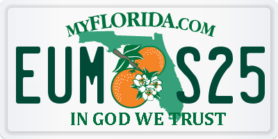 FL license plate EUMS25