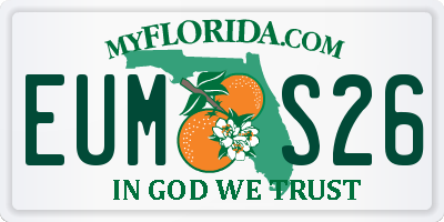 FL license plate EUMS26