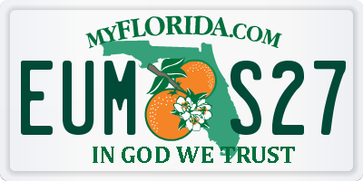 FL license plate EUMS27
