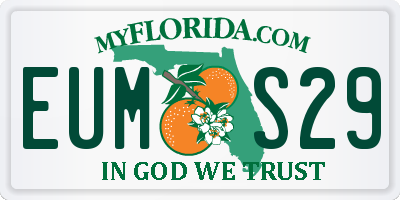 FL license plate EUMS29