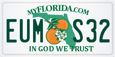 FL license plate EUMS32