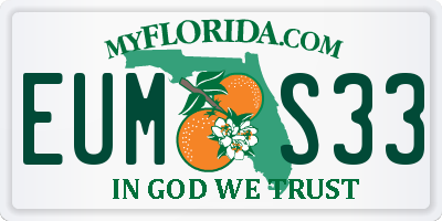 FL license plate EUMS33