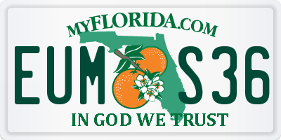 FL license plate EUMS36