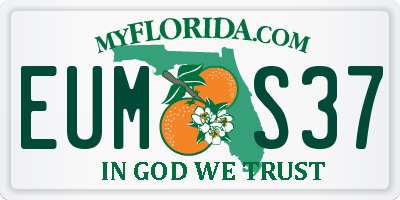 FL license plate EUMS37