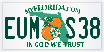 FL license plate EUMS38