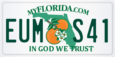 FL license plate EUMS41