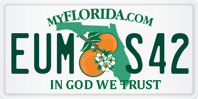 FL license plate EUMS42