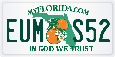 FL license plate EUMS52