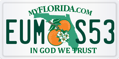FL license plate EUMS53