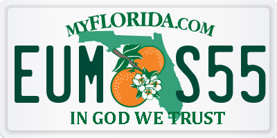 FL license plate EUMS55