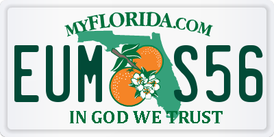 FL license plate EUMS56