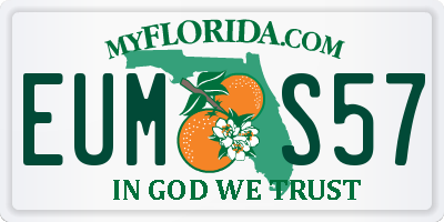 FL license plate EUMS57