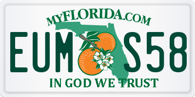 FL license plate EUMS58