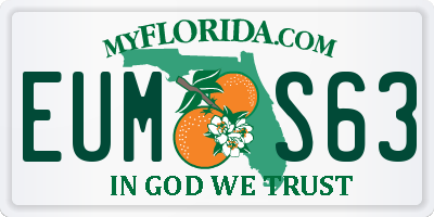 FL license plate EUMS63