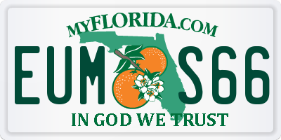 FL license plate EUMS66