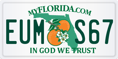 FL license plate EUMS67