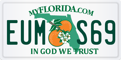 FL license plate EUMS69