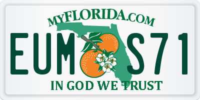 FL license plate EUMS71