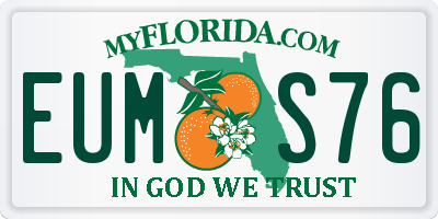 FL license plate EUMS76