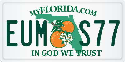 FL license plate EUMS77