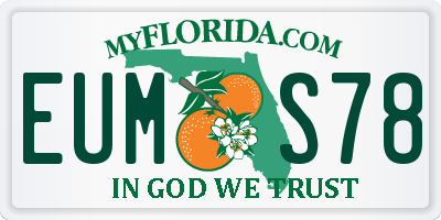 FL license plate EUMS78