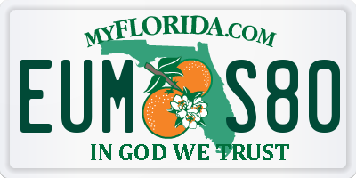 FL license plate EUMS80