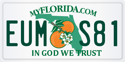 FL license plate EUMS81