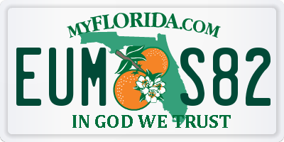 FL license plate EUMS82