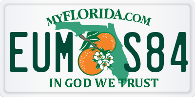FL license plate EUMS84