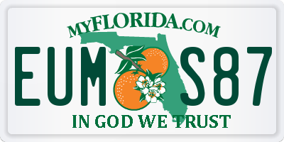 FL license plate EUMS87