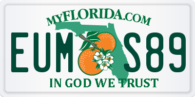 FL license plate EUMS89