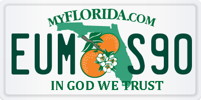 FL license plate EUMS90