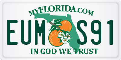 FL license plate EUMS91