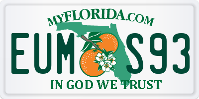 FL license plate EUMS93