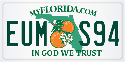FL license plate EUMS94