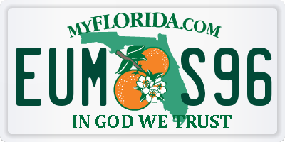 FL license plate EUMS96