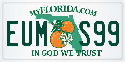 FL license plate EUMS99