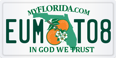 FL license plate EUMT08