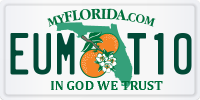 FL license plate EUMT10