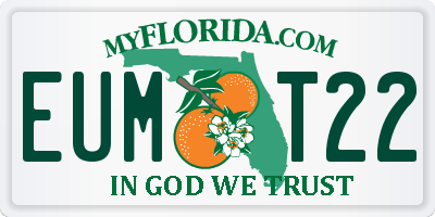 FL license plate EUMT22