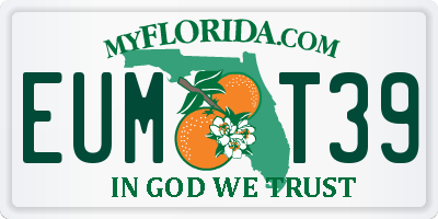 FL license plate EUMT39