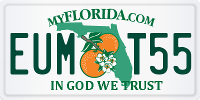 FL license plate EUMT55