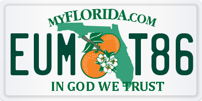 FL license plate EUMT86