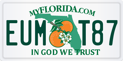 FL license plate EUMT87