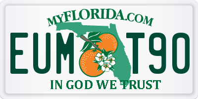 FL license plate EUMT90
