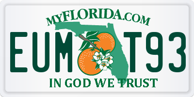 FL license plate EUMT93