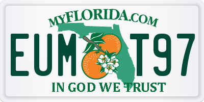 FL license plate EUMT97