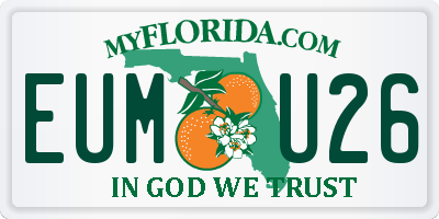 FL license plate EUMU26
