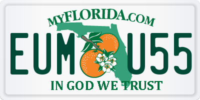 FL license plate EUMU55