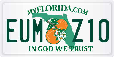 FL license plate EUMZ10